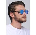 Eyewear Industry Hayden Silver Blue-Mirror Sunglasses