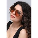 Eyewear Industry Olly Gold Brown Unisex Güneş Gözlüğü